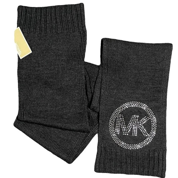 MICHAEL Michael Kors Mirror Stud Hat & Scarf Gift Set Dark Gray AUTHENTIC NWT - Picture 2 of 5